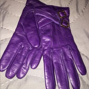 Beautiful “purple rain” leather Coach gloves